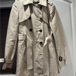 Zara Double-Breasted Cream Trench Coat
